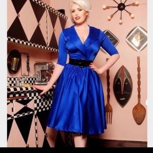 Pinup Couture Blue silky dress "birdie", NEW